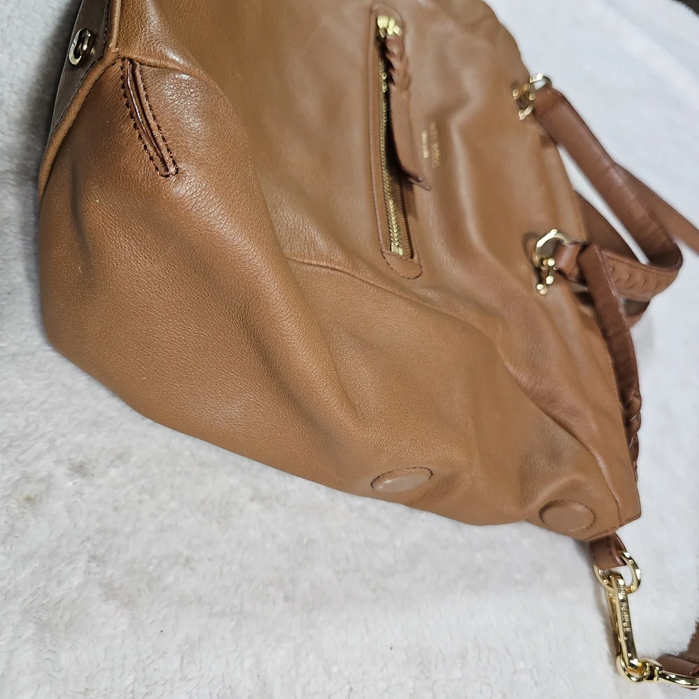 henri bendel Cognac Leather Tote with Removable Strap
